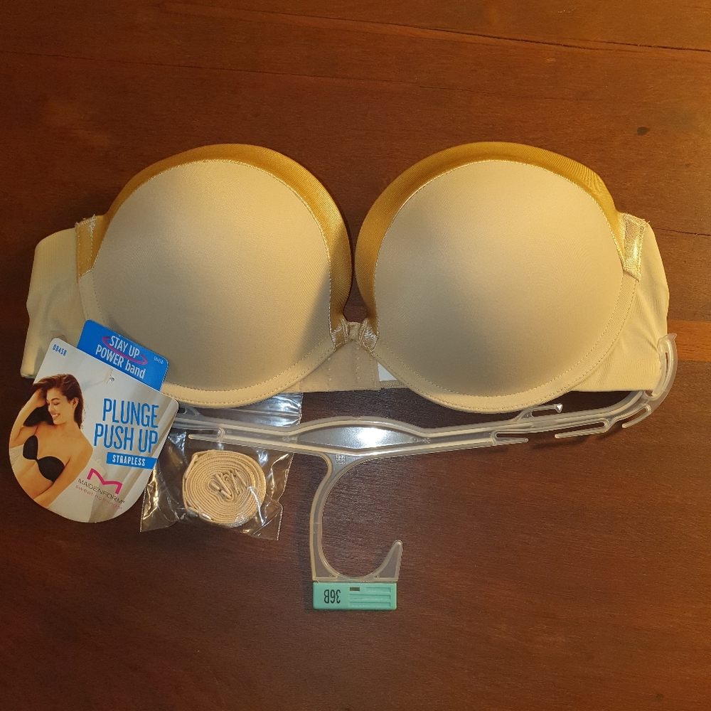 Maidenform Nude Plunge Push-Up Strapless Bra